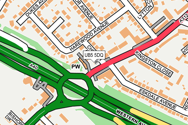 UB5 5DQ map - OS OpenMap – Local (Ordnance Survey)
