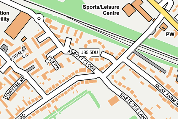 UB5 5DU map - OS OpenMap – Local (Ordnance Survey)