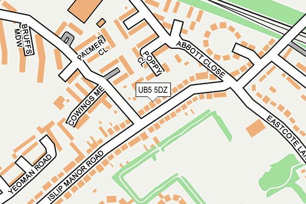 UB5 5DZ map - OS OpenMap – Local (Ordnance Survey)