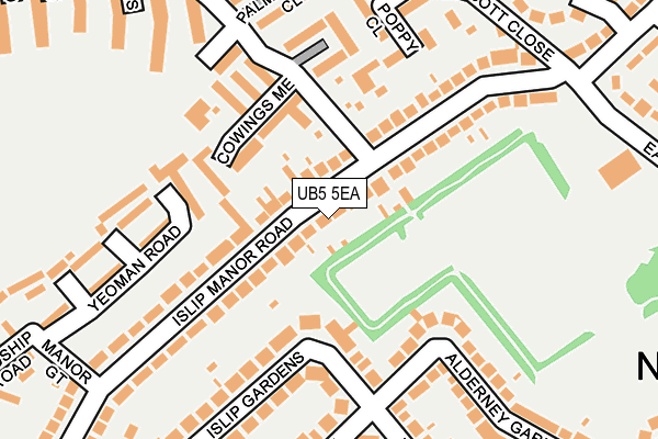 UB5 5EA map - OS OpenMap – Local (Ordnance Survey)