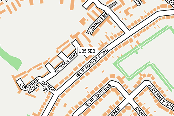 UB5 5EB map - OS OpenMap – Local (Ordnance Survey)