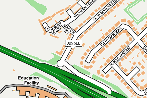 UB5 5EE map - OS OpenMap – Local (Ordnance Survey)