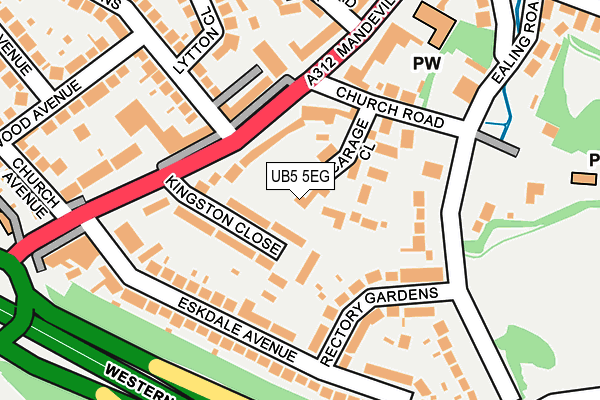 UB5 5EG map - OS OpenMap – Local (Ordnance Survey)