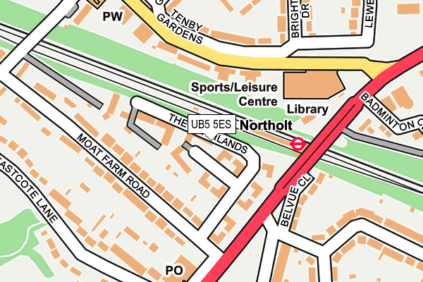 UB5 5ES map - OS OpenMap – Local (Ordnance Survey)