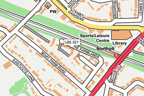 UB5 5EY map - OS OpenMap – Local (Ordnance Survey)