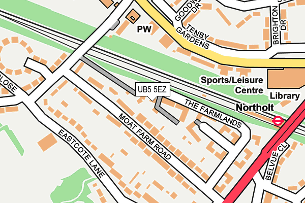 UB5 5EZ map - OS OpenMap – Local (Ordnance Survey)