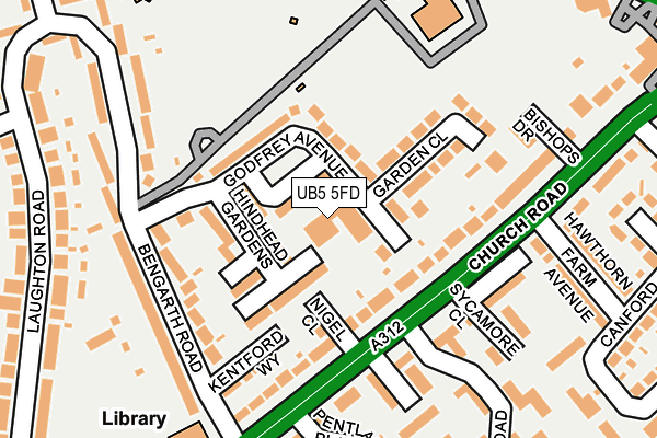 UB5 5FD map - OS OpenMap – Local (Ordnance Survey)