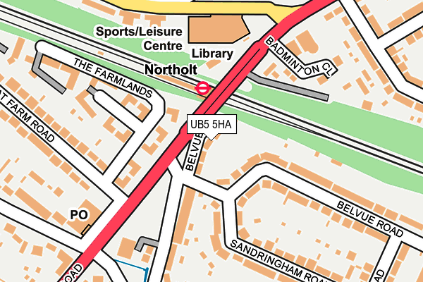 UB5 5HA map - OS OpenMap – Local (Ordnance Survey)