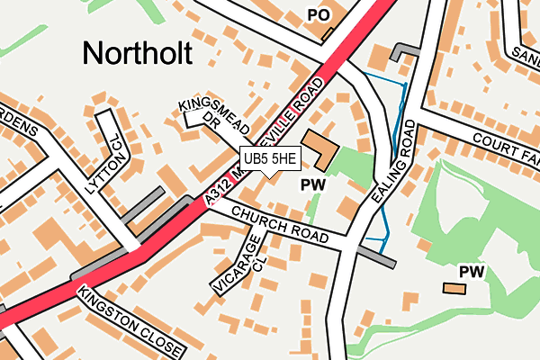 UB5 5HE map - OS OpenMap – Local (Ordnance Survey)