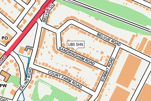 UB5 5HN map - OS OpenMap – Local (Ordnance Survey)