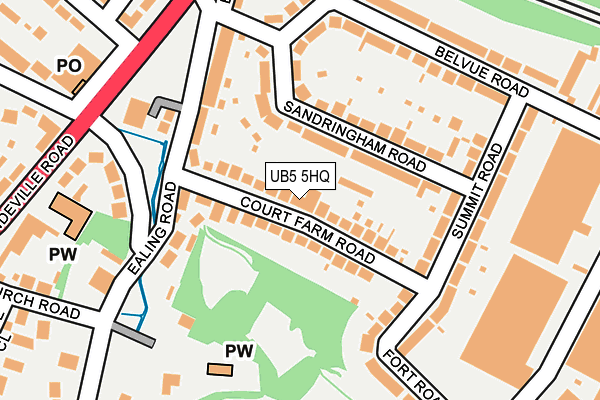 UB5 5HQ map - OS OpenMap – Local (Ordnance Survey)