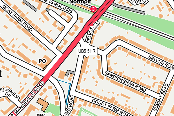 UB5 5HR map - OS OpenMap – Local (Ordnance Survey)