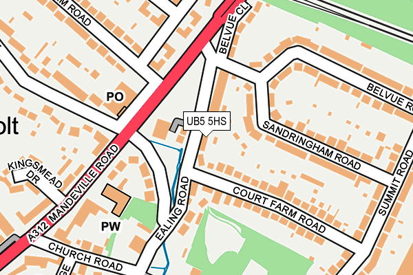 UB5 5HS map - OS OpenMap – Local (Ordnance Survey)