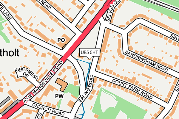 UB5 5HT map - OS OpenMap – Local (Ordnance Survey)