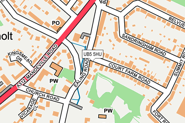 UB5 5HU map - OS OpenMap – Local (Ordnance Survey)