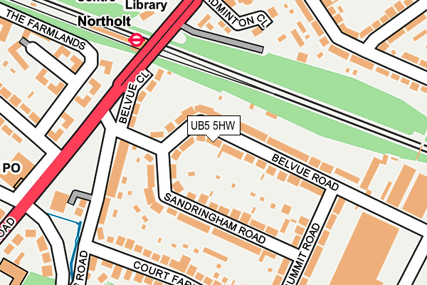 UB5 5HW map - OS OpenMap – Local (Ordnance Survey)