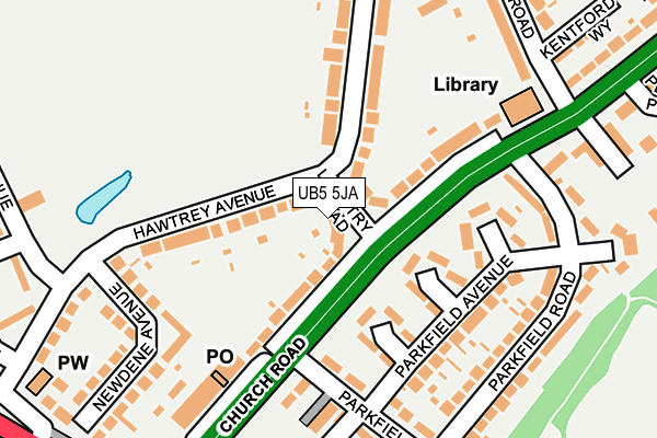 UB5 5JA map - OS OpenMap – Local (Ordnance Survey)