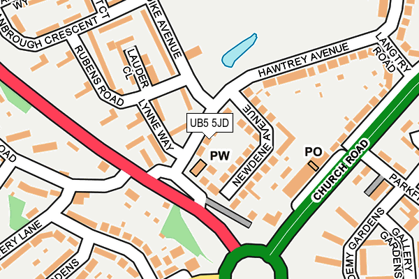 UB5 5JD map - OS OpenMap – Local (Ordnance Survey)