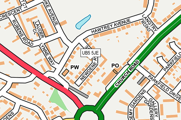 UB5 5JE map - OS OpenMap – Local (Ordnance Survey)