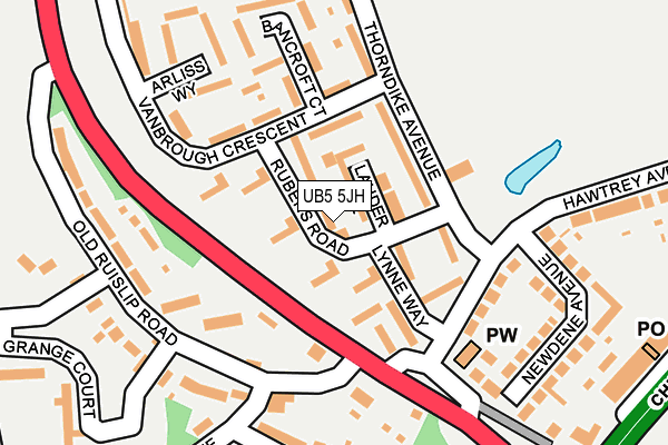 UB5 5JH map - OS OpenMap – Local (Ordnance Survey)