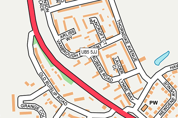 UB5 5JJ map - OS OpenMap – Local (Ordnance Survey)