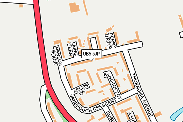 UB5 5JP map - OS OpenMap – Local (Ordnance Survey)