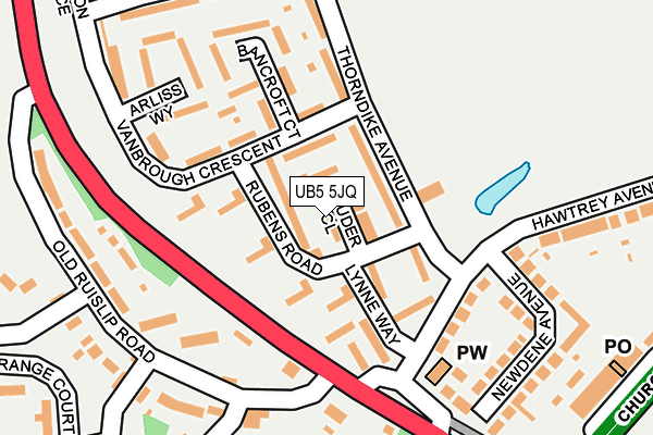 UB5 5JQ map - OS OpenMap – Local (Ordnance Survey)