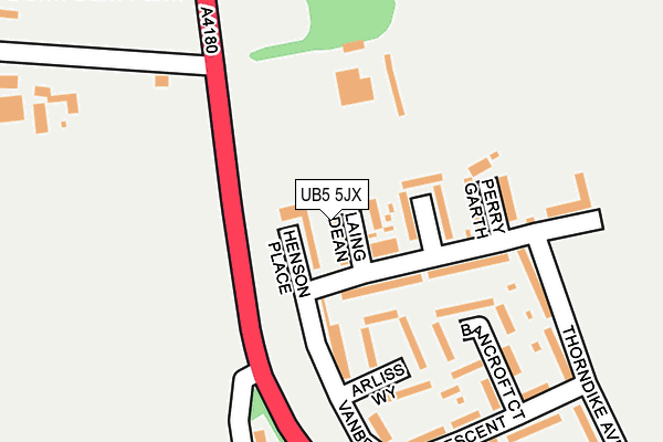 UB5 5JX map - OS OpenMap – Local (Ordnance Survey)