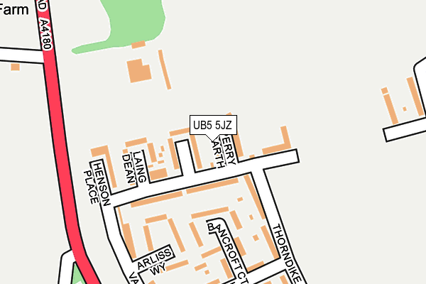 UB5 5JZ map - OS OpenMap – Local (Ordnance Survey)