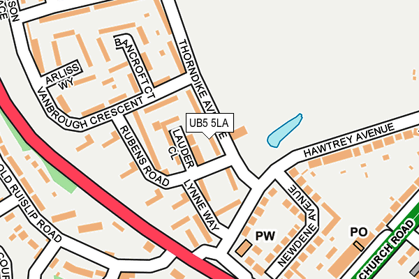 UB5 5LA map - OS OpenMap – Local (Ordnance Survey)