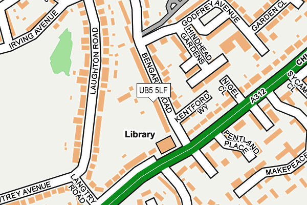 UB5 5LF map - OS OpenMap – Local (Ordnance Survey)
