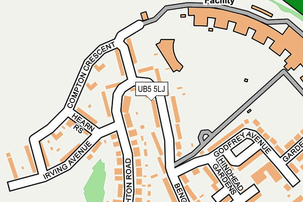 UB5 5LJ map - OS OpenMap – Local (Ordnance Survey)