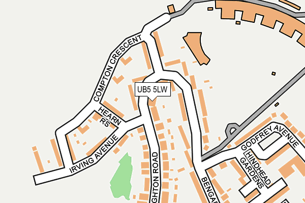 UB5 5LW map - OS OpenMap – Local (Ordnance Survey)