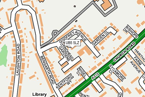 UB5 5LZ map - OS OpenMap – Local (Ordnance Survey)