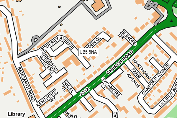 UB5 5NA map - OS OpenMap – Local (Ordnance Survey)