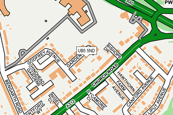 UB5 5ND map - OS OpenMap – Local (Ordnance Survey)