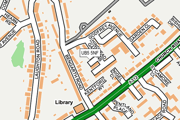 UB5 5NF map - OS OpenMap – Local (Ordnance Survey)