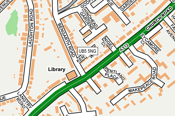 UB5 5NG map - OS OpenMap – Local (Ordnance Survey)