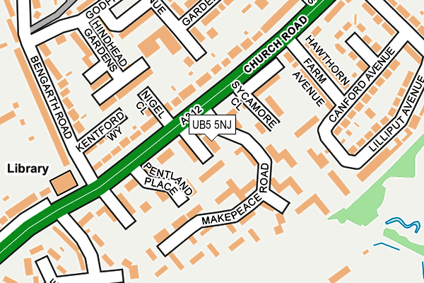 UB5 5NJ map - OS OpenMap – Local (Ordnance Survey)