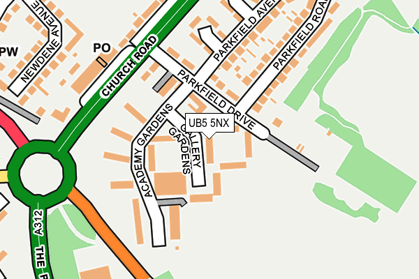 UB5 5NX map - OS OpenMap – Local (Ordnance Survey)