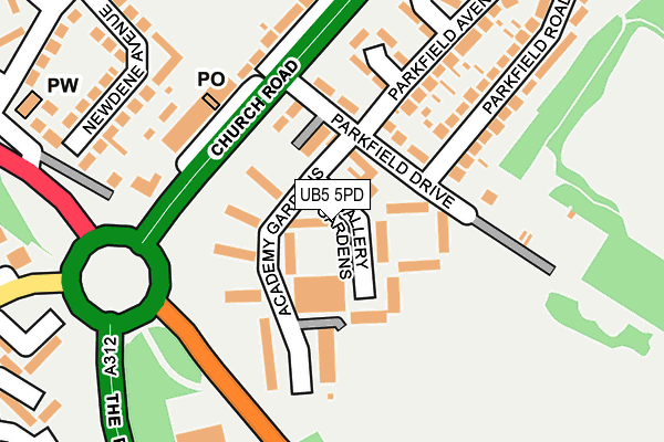 UB5 5PD map - OS OpenMap – Local (Ordnance Survey)