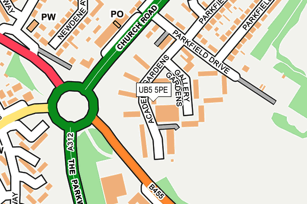 UB5 5PE map - OS OpenMap – Local (Ordnance Survey)