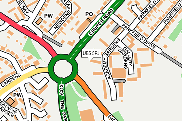 UB5 5PJ map - OS OpenMap – Local (Ordnance Survey)