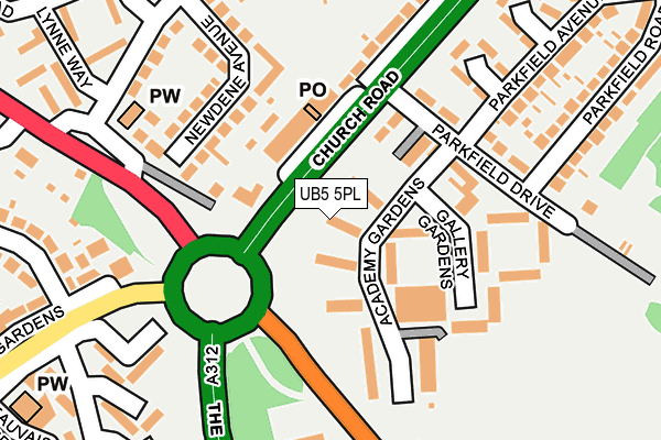 UB5 5PL map - OS OpenMap – Local (Ordnance Survey)