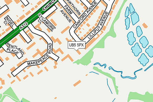 UB5 5PX map - OS OpenMap – Local (Ordnance Survey)