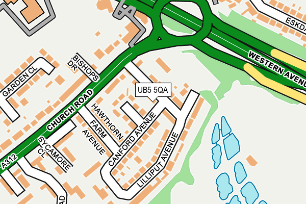 UB5 5QA map - OS OpenMap – Local (Ordnance Survey)