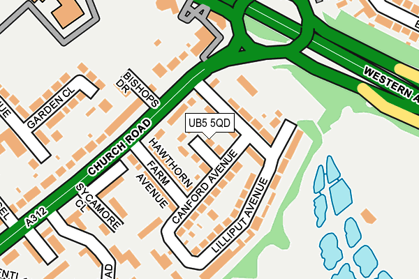 UB5 5QD map - OS OpenMap – Local (Ordnance Survey)