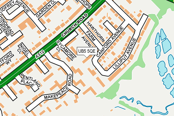UB5 5QE map - OS OpenMap – Local (Ordnance Survey)