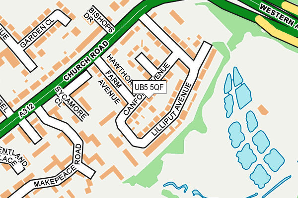 UB5 5QF map - OS OpenMap – Local (Ordnance Survey)