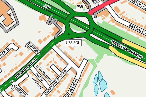 UB5 5QL map - OS OpenMap – Local (Ordnance Survey)